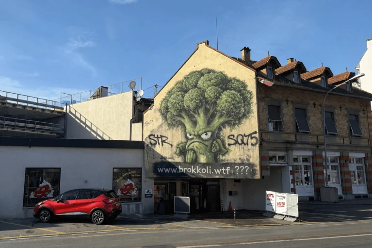 Ein Brokkoli Graffiti in Zürich - www.brokkoli.wtf